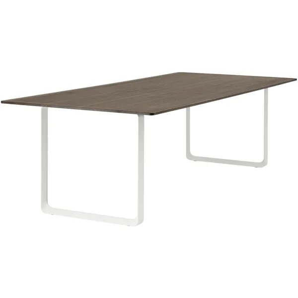 70/70 Bord 255x108 cm Massiv Røget Eg / Hvidt