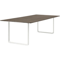 70/70 Bord 255x108 cm Massiv Røget Eg / Hvidt