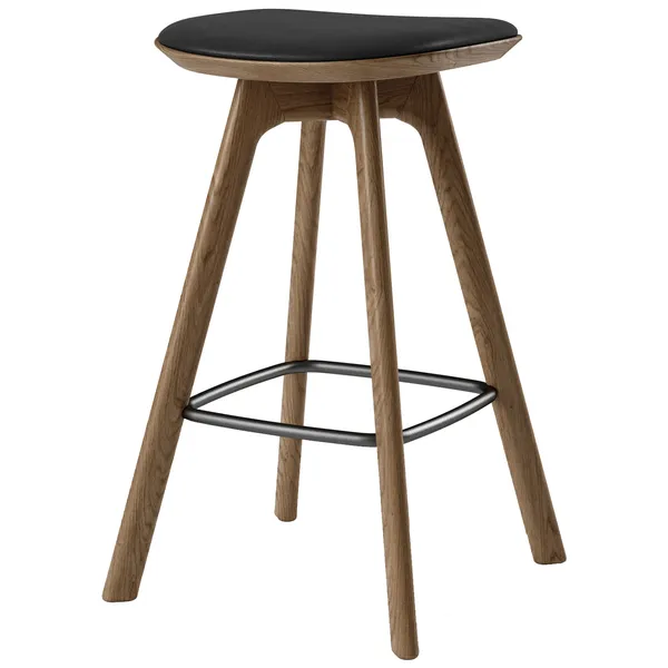 Pauline Barstol 65 cm Fumed Eik / Skinn Sort