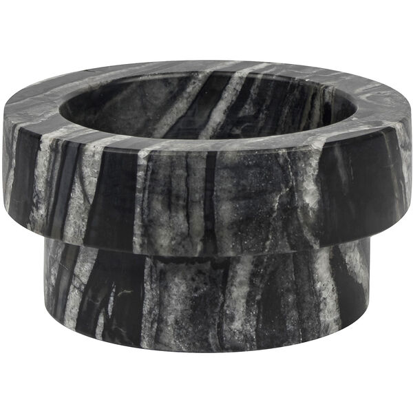 MARBLE Lysestage Lav Sort/Grå