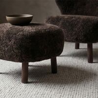 Little Petra VB1 Lounge Chair Set Sheepskin Espresso / Dark Stained Oak