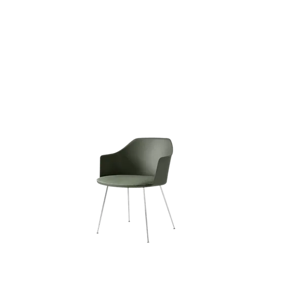Rely HW34 Spisestol Med Armlener Polstret Sete Bronze Green/Krom/Canvas 0926