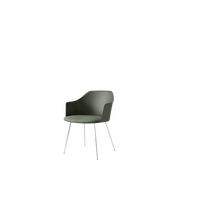 Rely HW34 Spisestol Med Armlener Polstret Sete Bronze Green/Krom/Canvas 0926