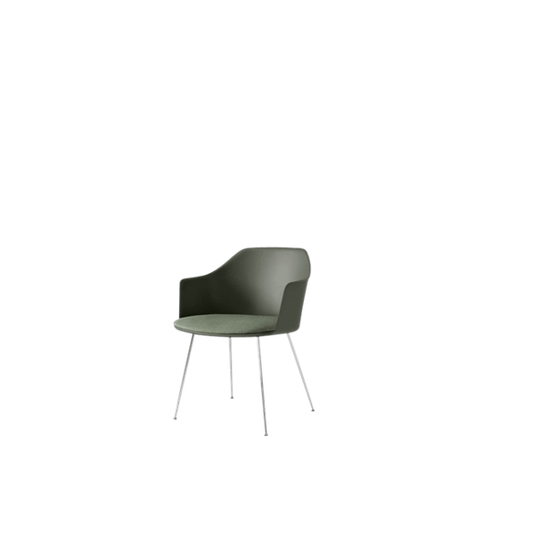 Rely HW34 Spisebordsstol Med Armlæn Polstret Sæde Bronze Green/Krom/Canvas 0926
