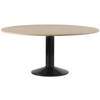 Midst Spisebord Ø160 cm Olieret Egetræ / Sort