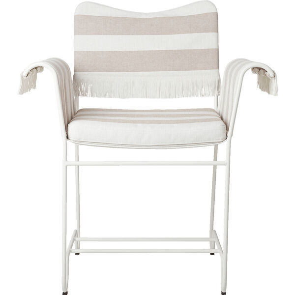 Tropique Matstol Med Fransar Classic White Semi Matt / Leslie Stripe 40