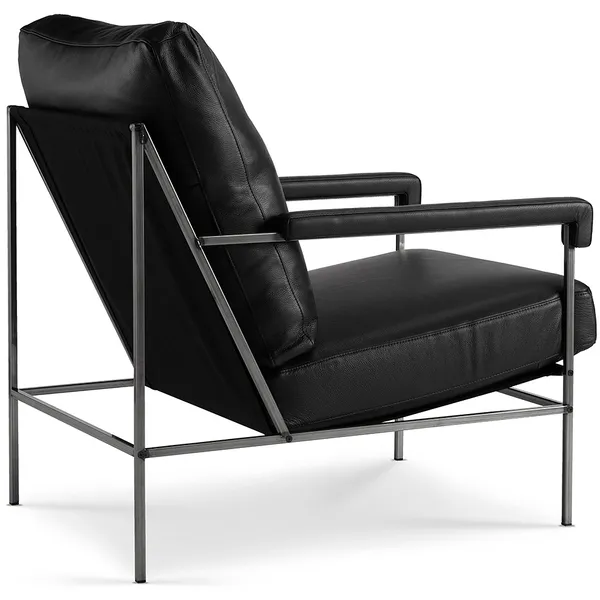 Seventy Five Lenestol Skinn Svart / Svart Lerret