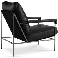 Seventy Five Lenestol Skinn Svart / Svart Lerret