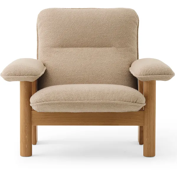 Brasilia Lenestol med Ottoman Natural Oak Bouclé 02 Beige