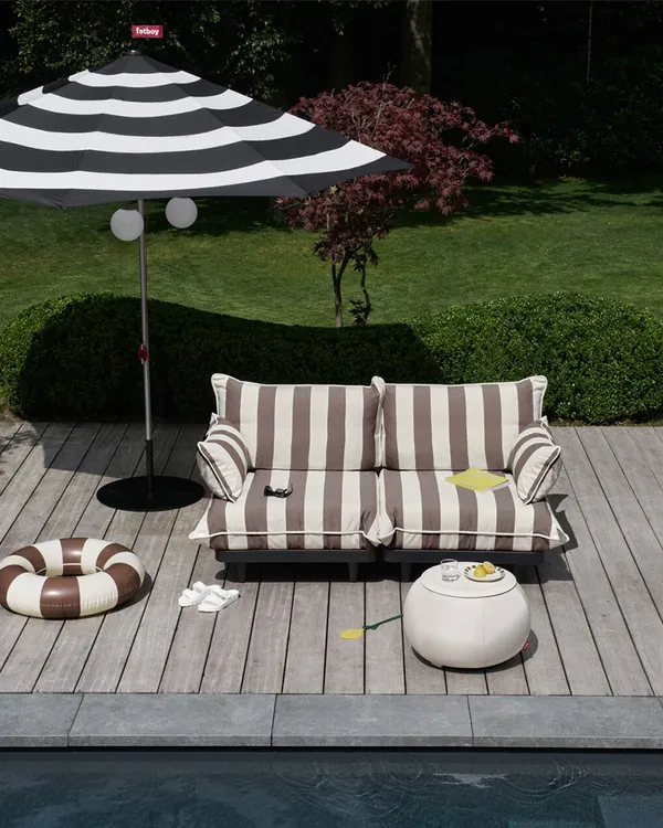 Paletti Sofa Medium Med Sofabord Stripe Cacao (Right)