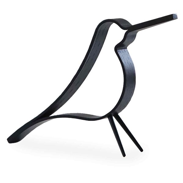 Woody Bird Dekoration 14 cm Sort