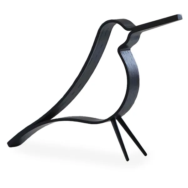Woody Bird Dekorasjon 14 cm Sort