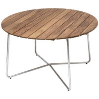 9A Bord Ø120 cm Obehandlad Teak / Varmförzinkat Stål