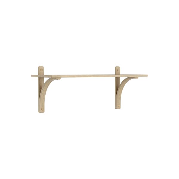 Levi Wall Shelf 90 cm Small Aluminium / Naturlack Oak