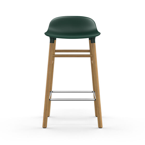 Form Barstol 65cm Grøn/Egetræ
