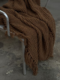 Janzen Wool Plaid Bouclé 130x170 cm Brown