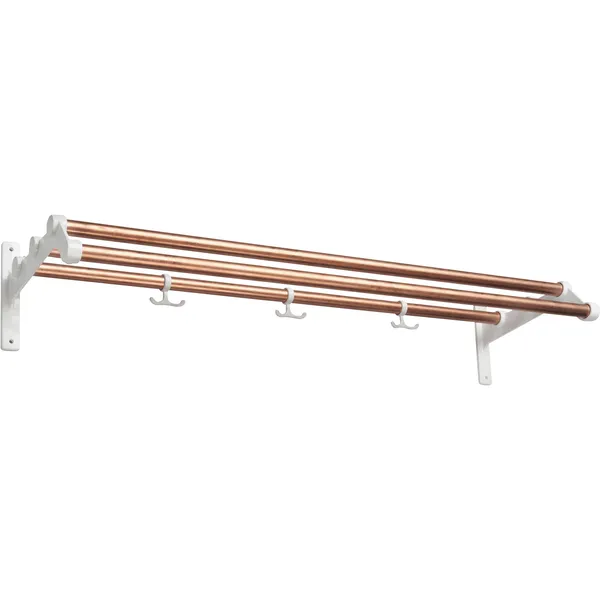 Nostalgi 291 Hattehylle 100 cm Hvit / Kobber