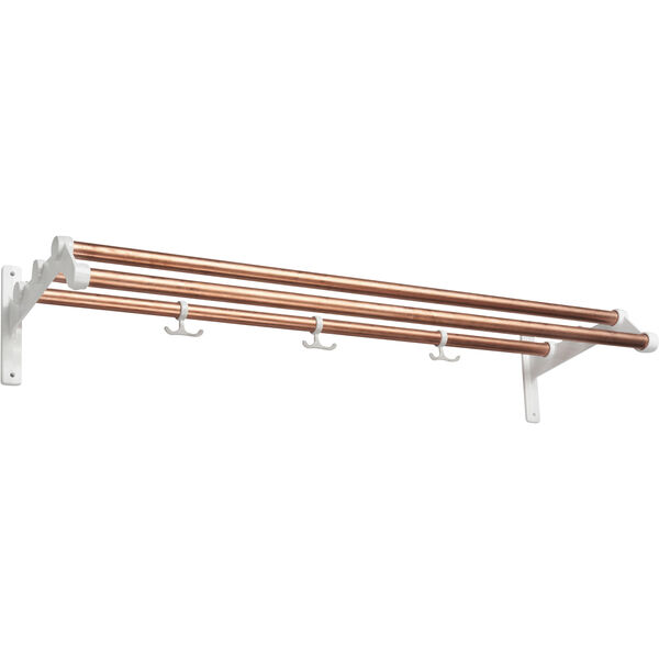 Nostalgi 291 Hattehylde 100 cm Hvid / Kobber
