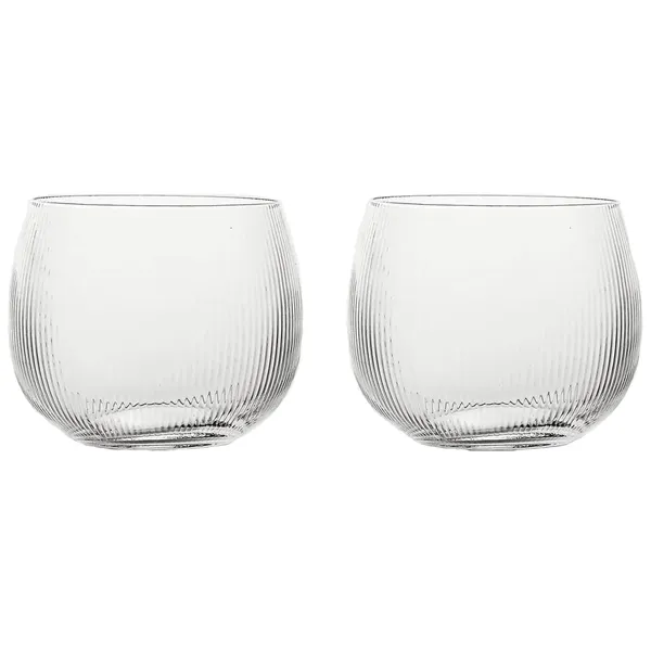 Blanka Dricksglas Räfflad 50 cl 2-pack Klar