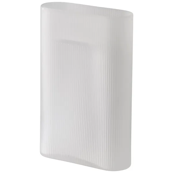 Ridge Vase Frostet Glas 35 cm Hvid