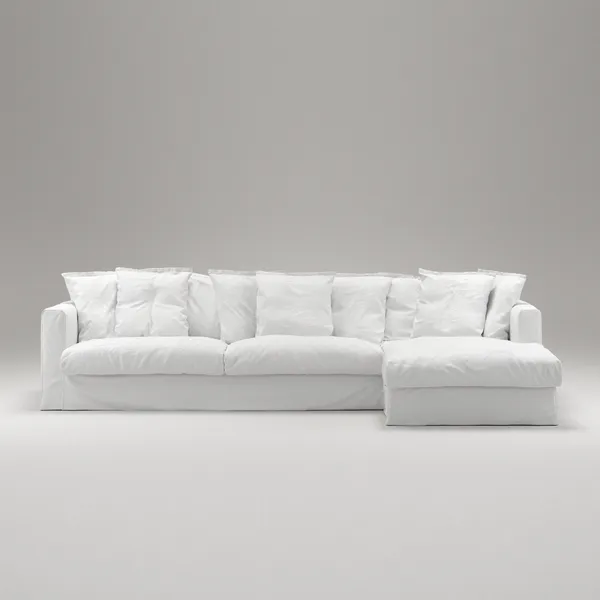 Le Grand Air 3-Personers Sofa Bomuld Divan Højre Hvid