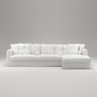 Le Grand Air 3-Personers Sofa Bomuld Divan Højre Hvid