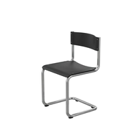 FM622 Stol Poleret Stål/Sort