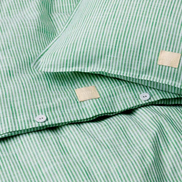 Monochrome Lines Påslakanset 140x200 + 50x70 cm Grön