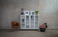 Volt Skap Glassdør Hvit 75x32x130 cm