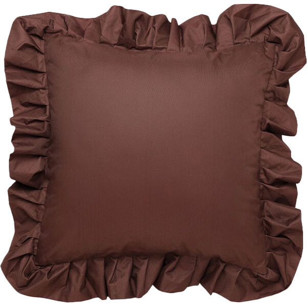 Kudde Med Volang Utomhus 61x61 cm Brun