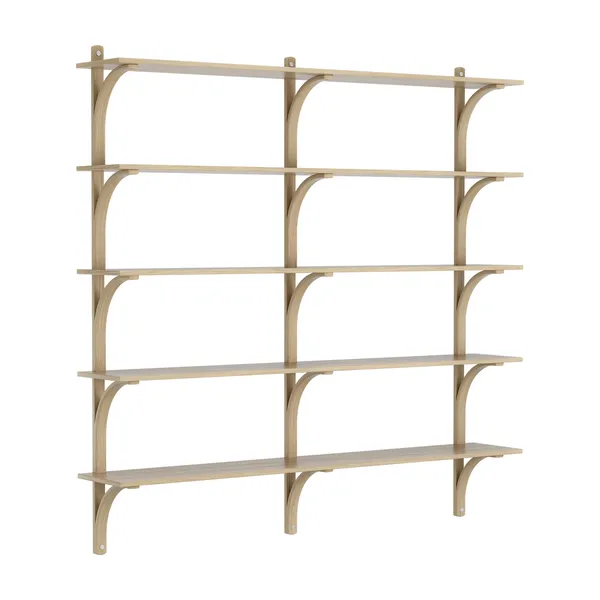 Levi Wall Shelf 180 cm Big Aluminium / Naturlack Oak