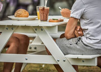 Picnic Mini Piknikbord 48x90 cm Hvit