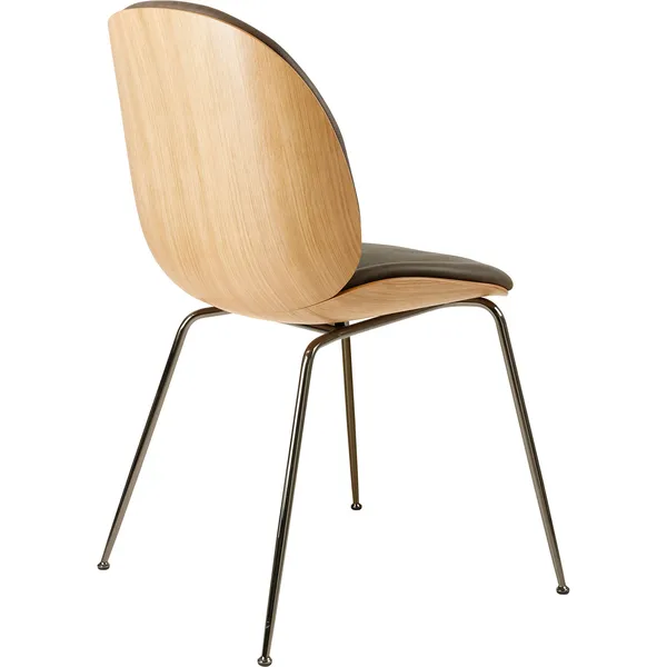 Beetle 3D Veneer Stol Eik/Chrome Soft Leather Grey