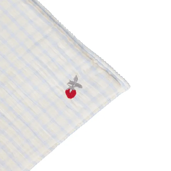 Gingham Sky Blue Muslin Vattæppe 100x140 cm