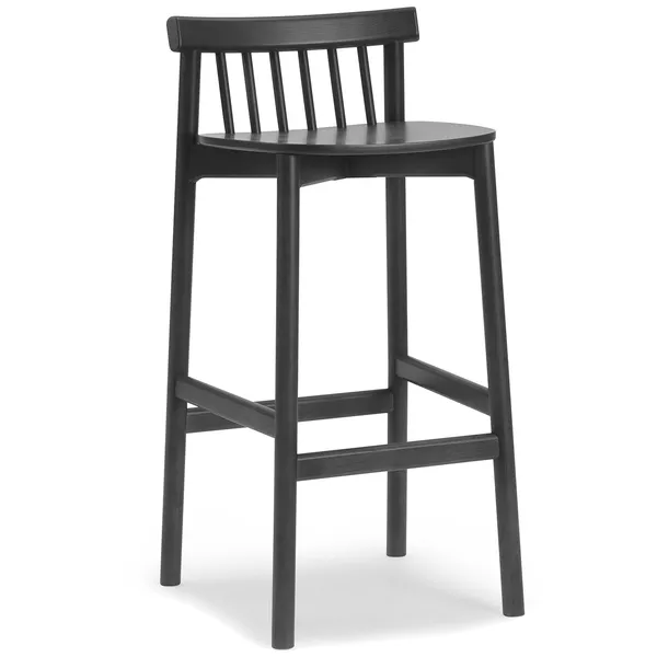Pind Barstol 75 cm Sortbejdset Asketræ