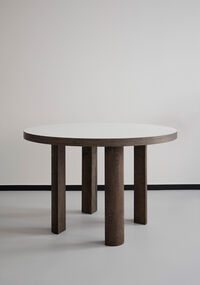 Quarter Spisebord Ø120 cm Røkt Eik/Hvitlaminert