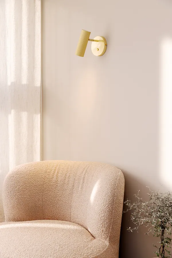 Hubble Væglampe Brushed brass