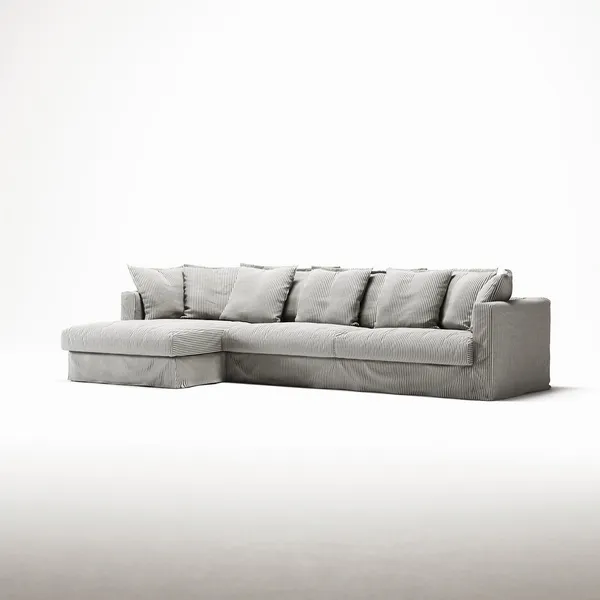 Stopning Til Le Grand Air 3-seter Sofa Lin Divan Venstre Ash Stripe