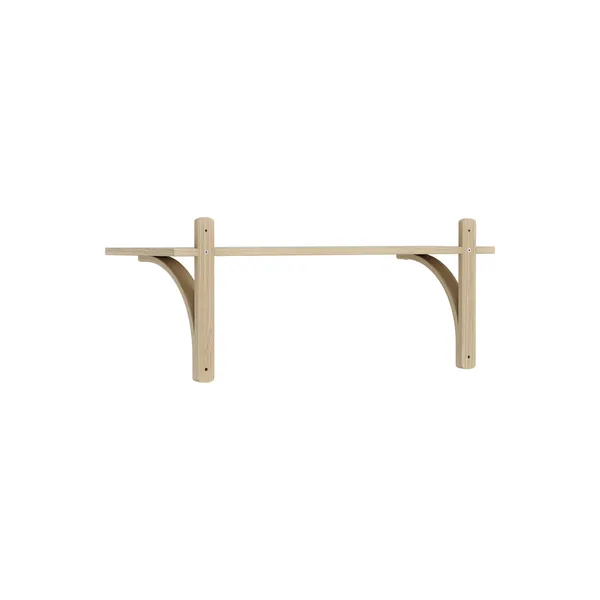 Levi Wall Shelf 90 cm Small Brass / Naturlack Oak