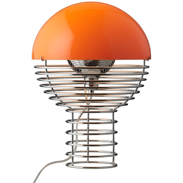 Wire Bordlampe 30 cm Krom / Orange