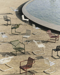 Palissade Cantilever Armchair Cream white powder coated steel