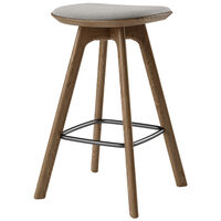 Pauline Barstol 65 cm Fumed Eik / Skinn Sort