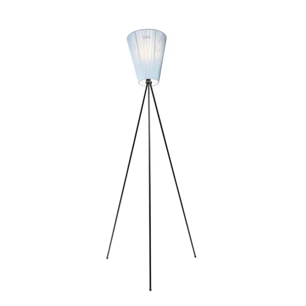 Oslo Wood Golvlampa Black/Light Blue