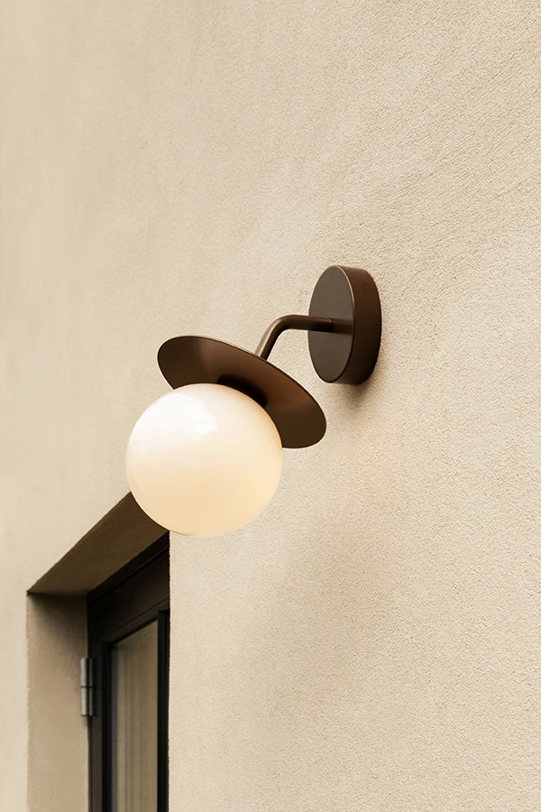 Liila Vegglampe Utendørs Mørk Bronse / Opal