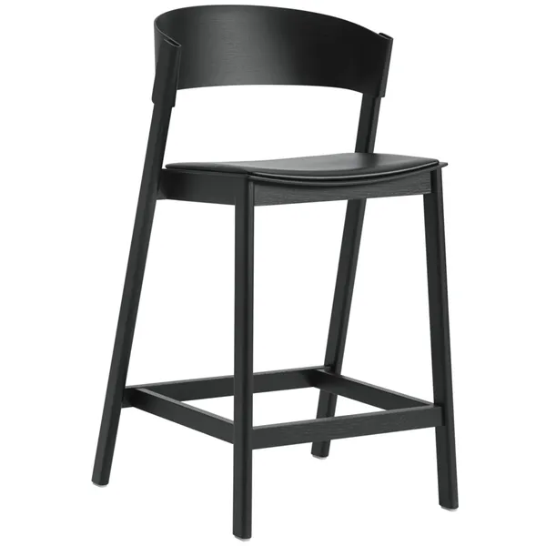 Cover Barstol med Rygstøtte 65 cm Sort / Sort Læder
