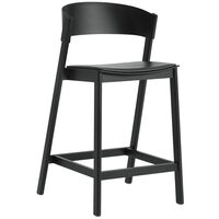 Cover Barstol med Rygstøtte 65 cm Sort / Sort Læder