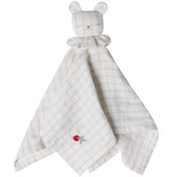 Gingham Sky Blue Muslin Koseteppe Bjørn
