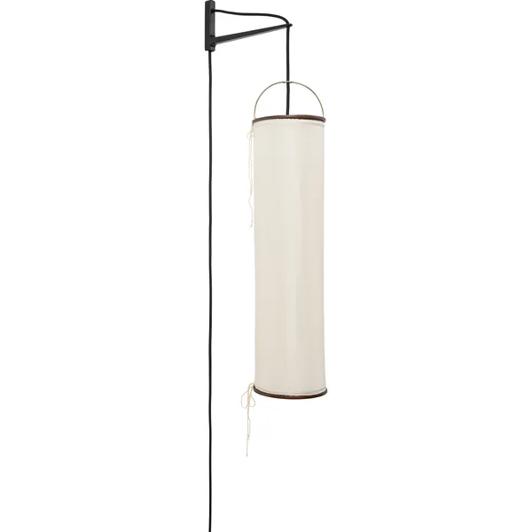 Silk Lantern Seinävalaisin Natural White Silk / Musta