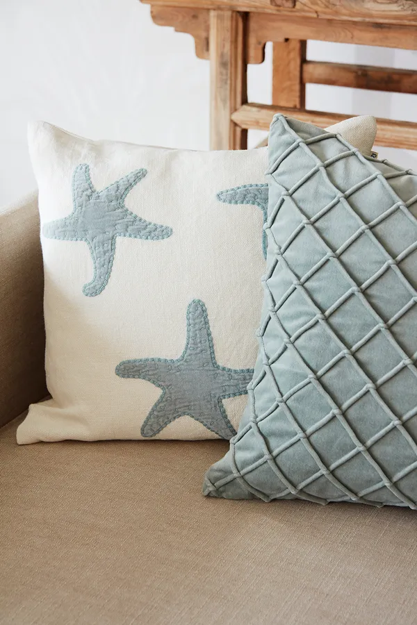 Star Fish Putetrekk 50x50 cm Off-white / Aqua