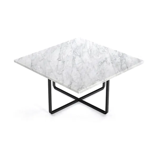 Ninety Sofabord 60 cm Sort Stativ Hvit Marmor